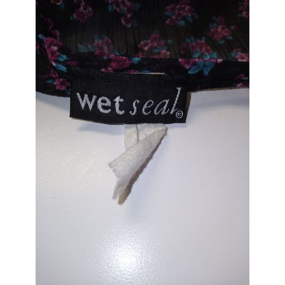 Wet Seal Junior's Black Pink Hi-Lo Floral Lace Tank Top Size Small - Picture 5 of 5